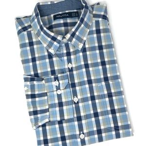 Nautica Classic Fit Long Sleeve Plaid Button Down